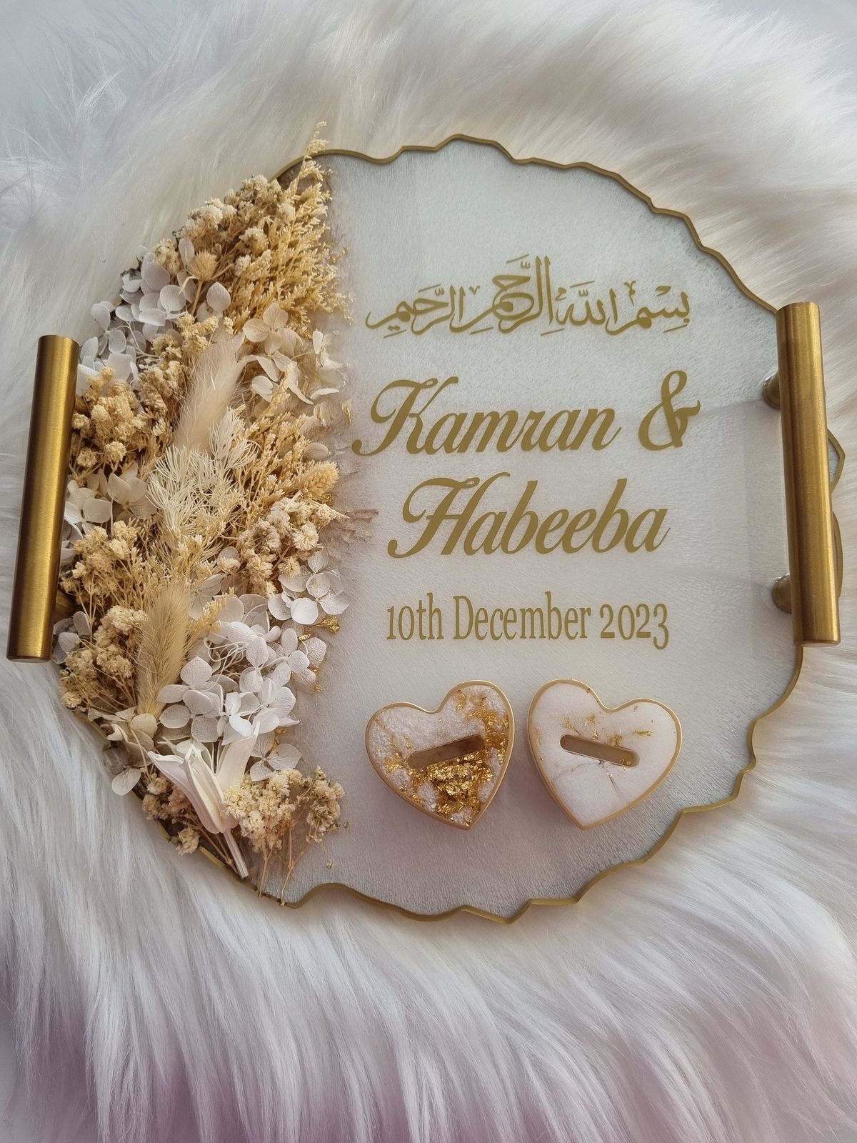 Handmade Resin Trays – Elegant Keepsake for Nikkah, Engagement &amp; Anniversaries