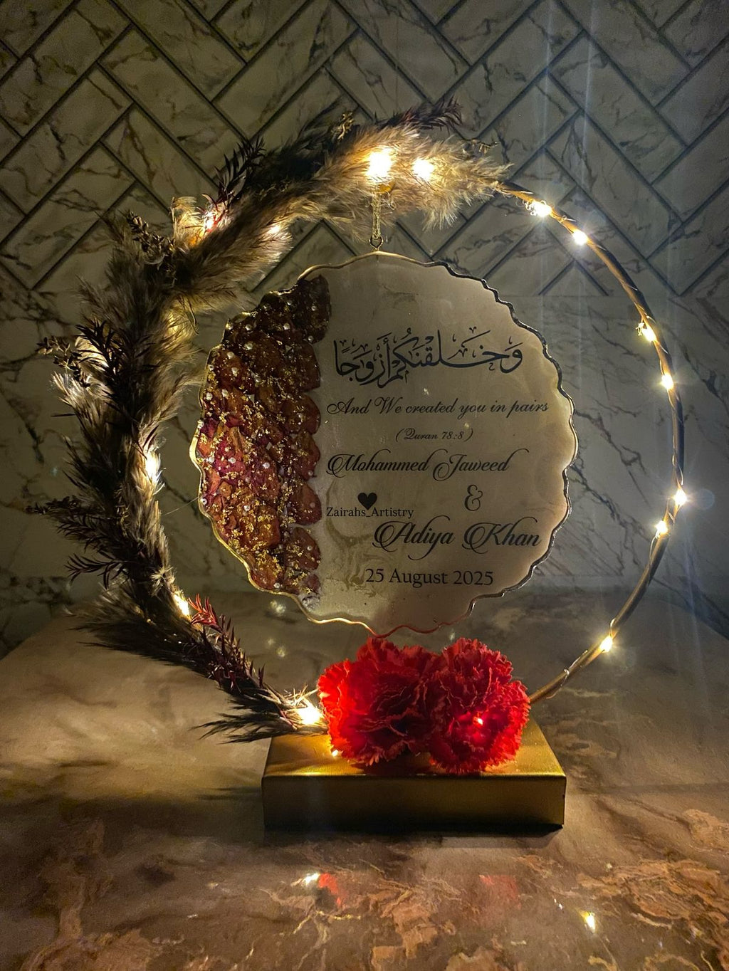Handmade Resin Trays – Elegant Keepsake for Nikkah, Engagement &amp; Anniversaries