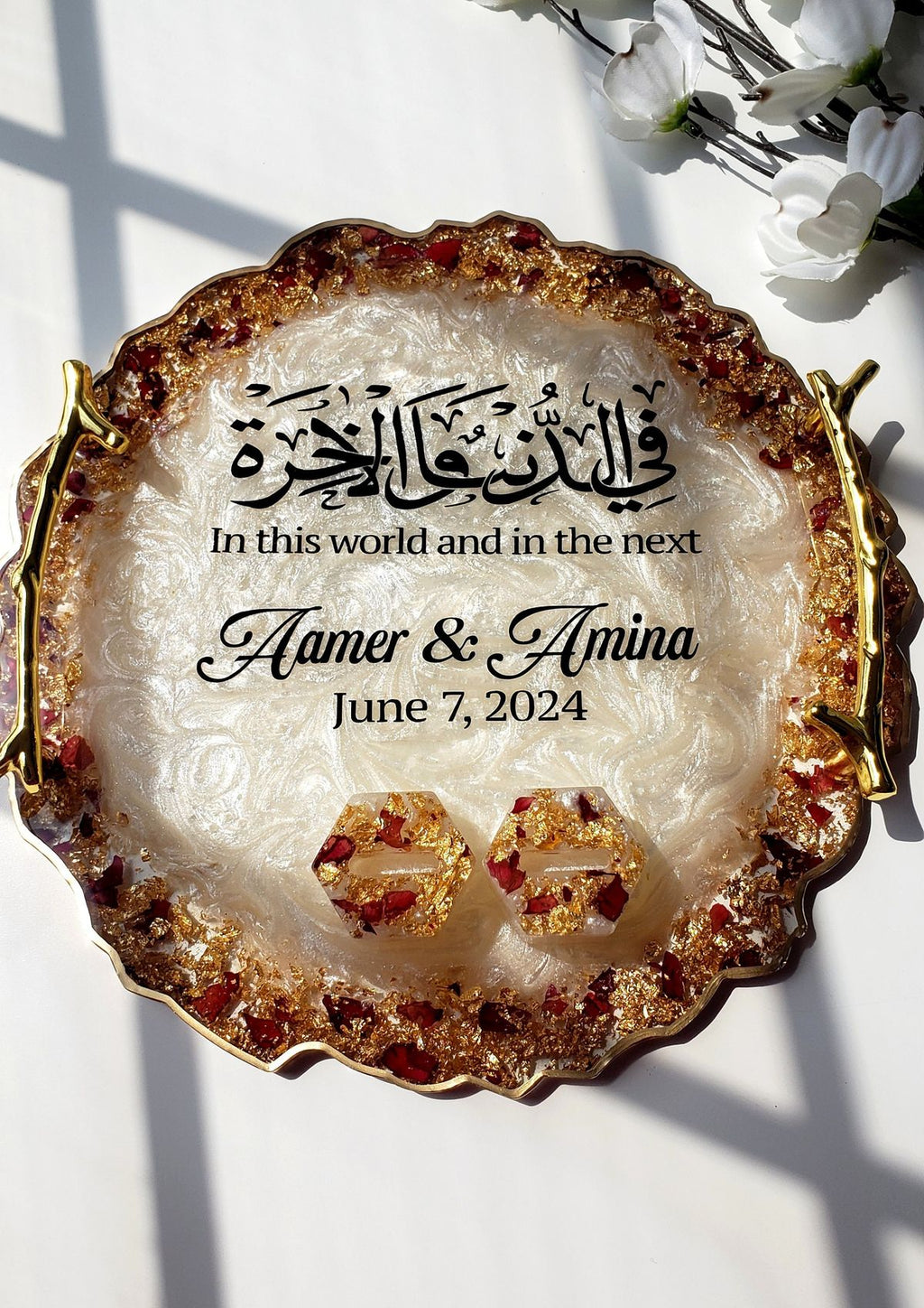 Handmade Resin Trays – Elegant Keepsake for Nikkah, Engagement &amp; Anniversaries