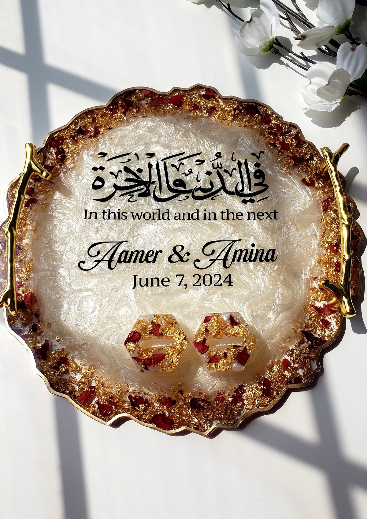 Handmade Resin Trays – Elegant Keepsake for Nikkah, Engagement &amp; Anniversaries