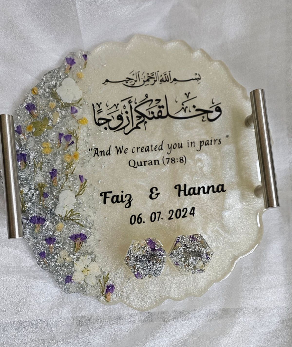 Handmade Resin Trays – Elegant Keepsake for Nikkah, Engagement &amp; Anniversaries