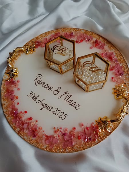 Handmade Resin Trays – Elegant Keepsake for Nikkah, Engagement &amp; Anniversaries