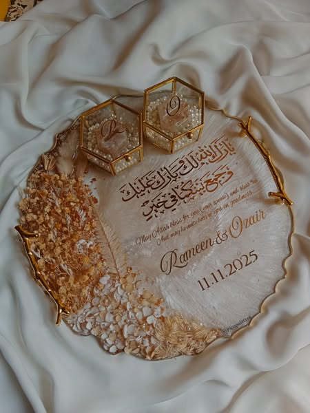 Handmade Resin Trays – Elegant Keepsake for Nikkah, Engagement &amp; Anniversaries
