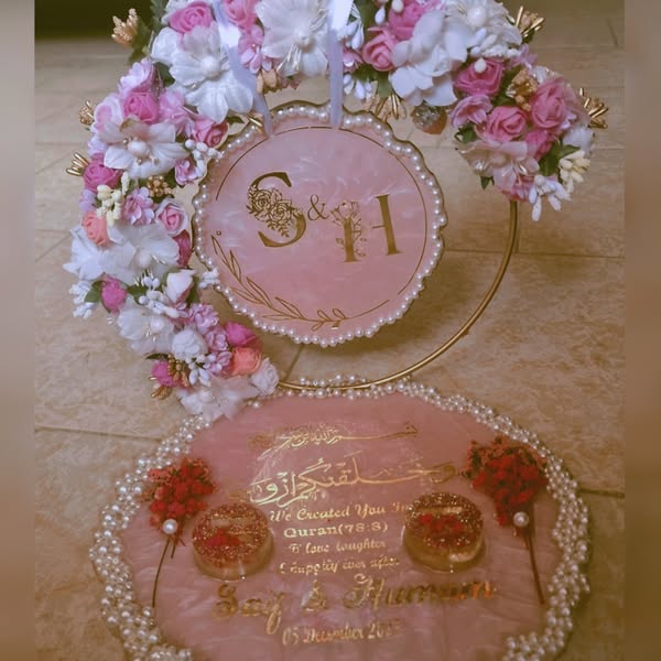 Handmade Resin Trays – Elegant Keepsake for Nikkah, Engagement &amp; Anniversaries
