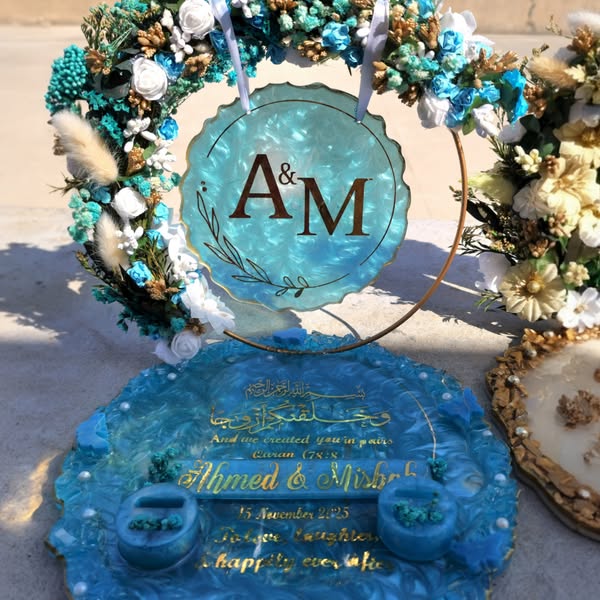 Handmade Resin Trays – Elegant Keepsake for Nikkah, Engagement &amp; Anniversaries