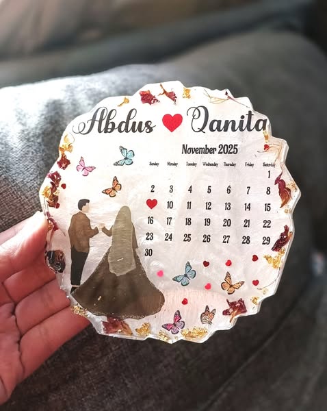 Handmade Resin Trays – Elegant Keepsake for Nikkah, Engagement &amp; Anniversaries