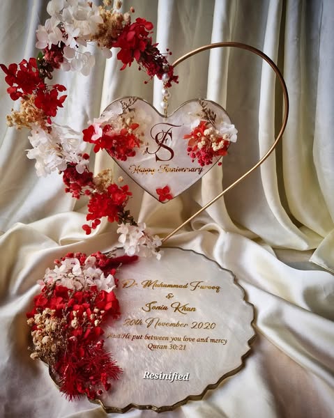 Handmade Resin Trays – Elegant Keepsake for Nikkah, Engagement &amp; Anniversaries