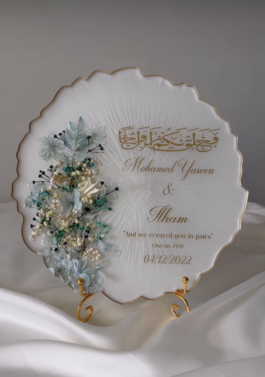 Handmade Resin Trays – Elegant Keepsake for Nikkah, Engagement &amp; Anniversaries