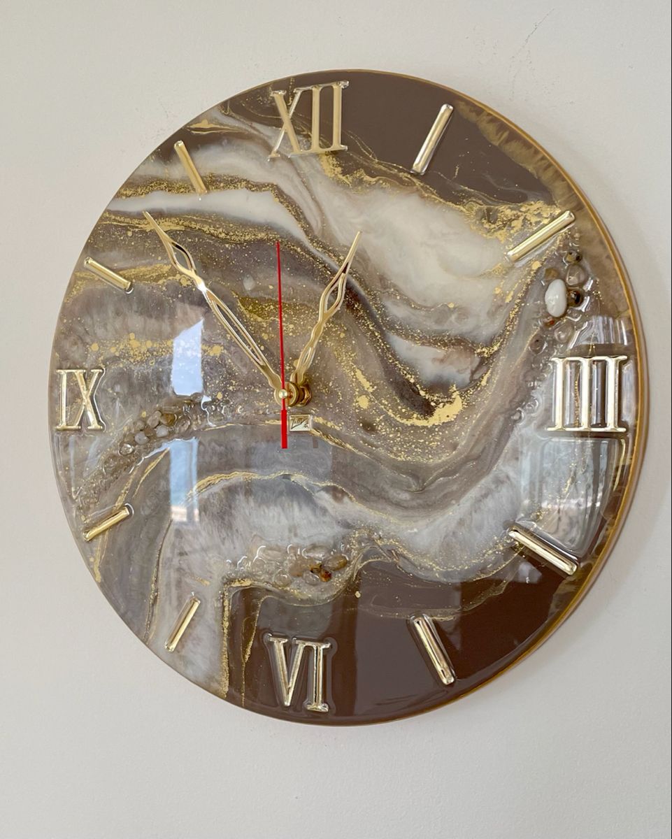 Handmade Resin Wall Clock – Unique Decorative Timepiece