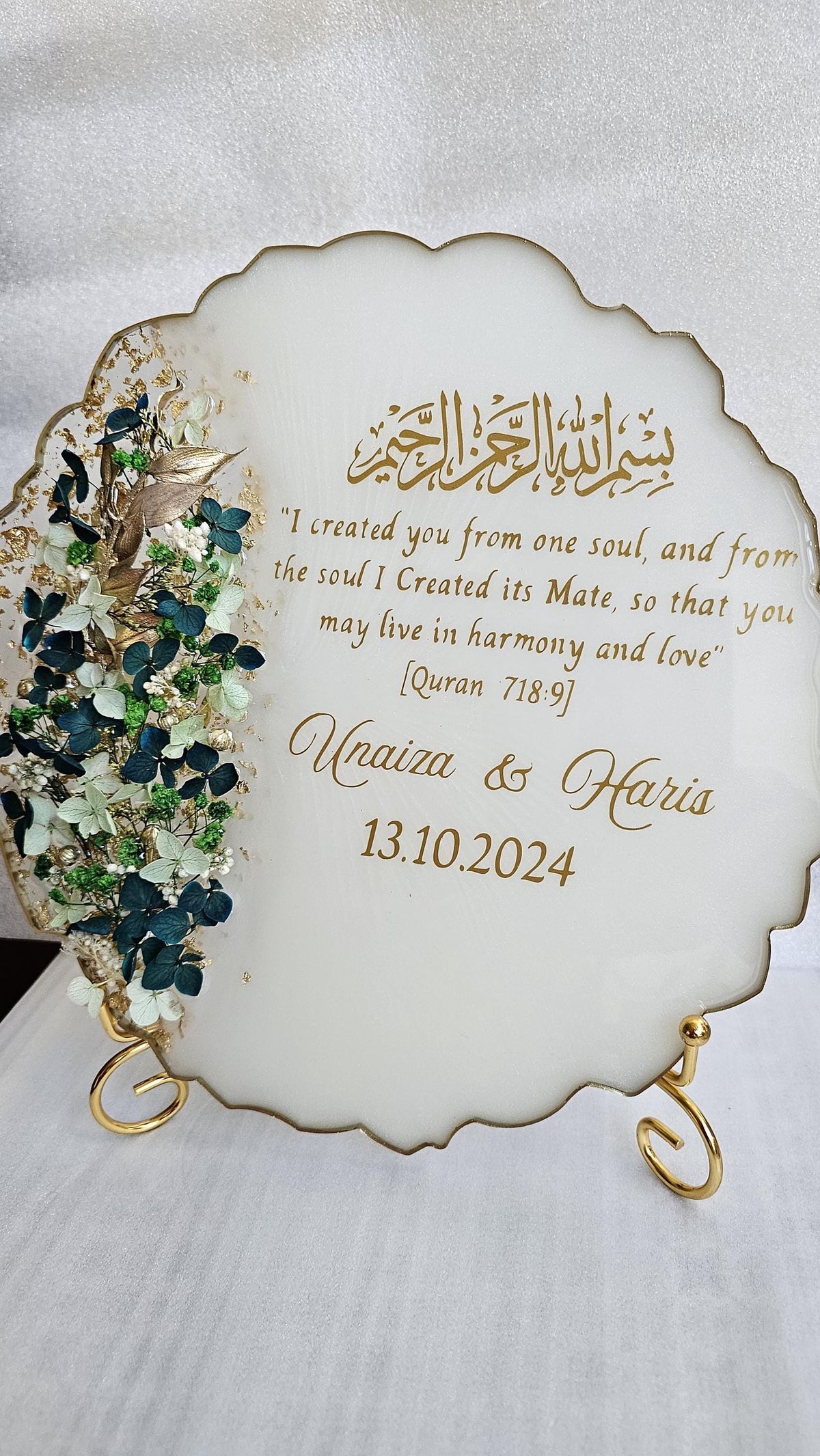 Handmade Resin Trays – Elegant Keepsake for Nikkah, Engagement &amp; Anniversaries