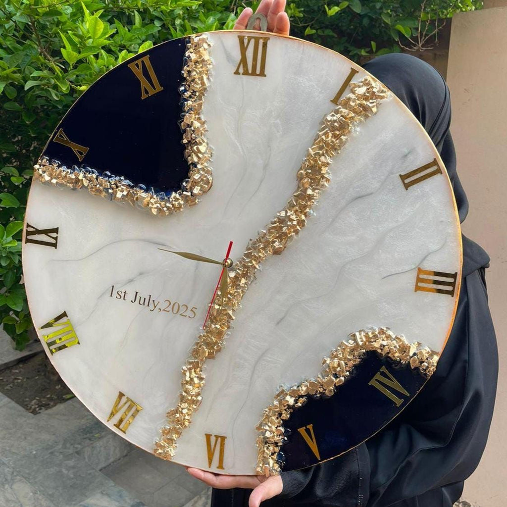 Handmade Resin Wall Clock – Unique Decorative Timepiece