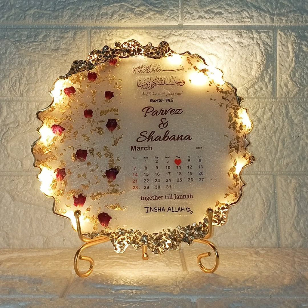 Handmade Resin Trays – Elegant Keepsake for Nikkah, Engagement &amp; Anniversaries