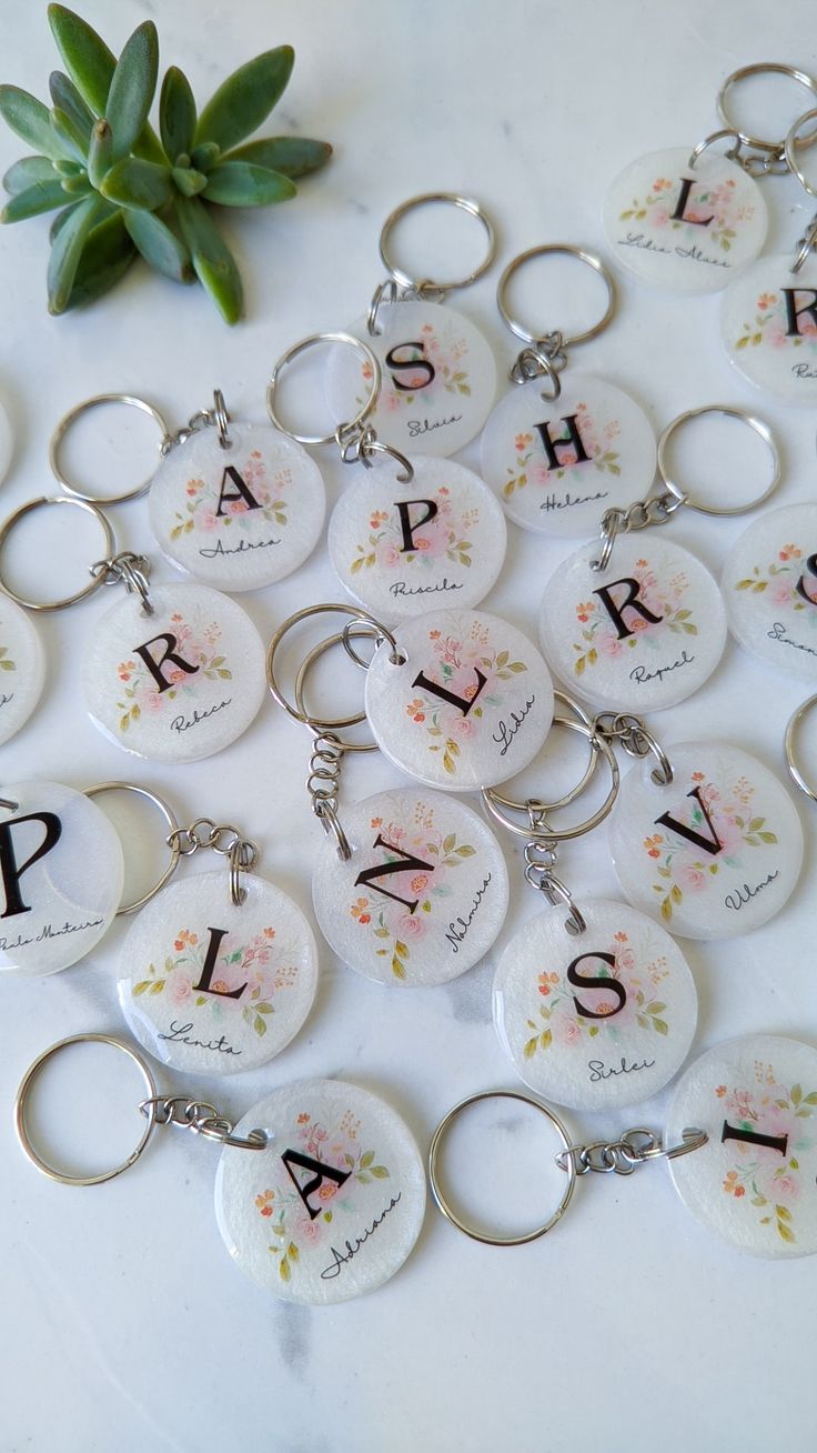 &nbsp;Handmade Resin Keychains – Alphabetic &amp; Custom Designs