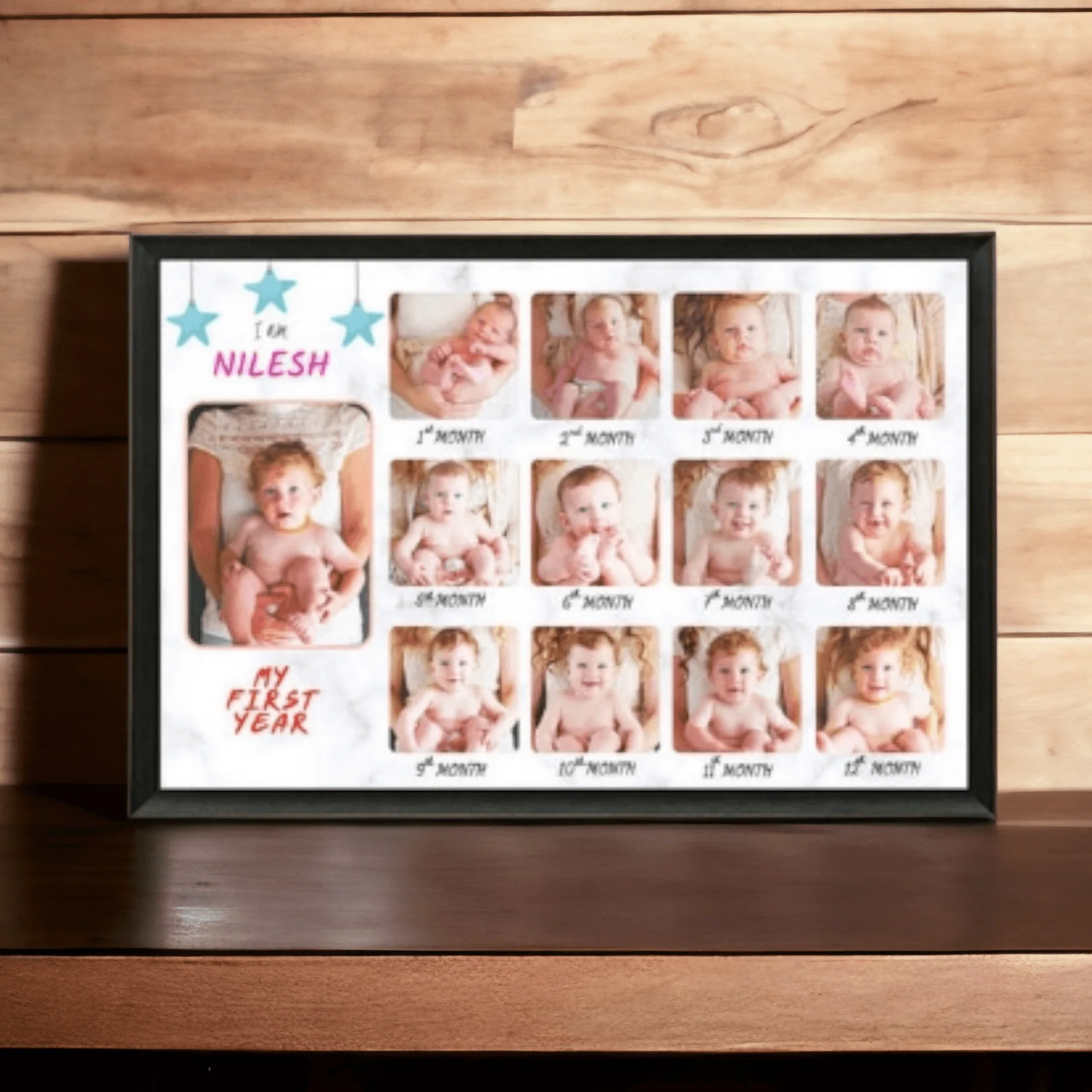 Kids 12-Month Frame – Personalized Baby Memory Frame