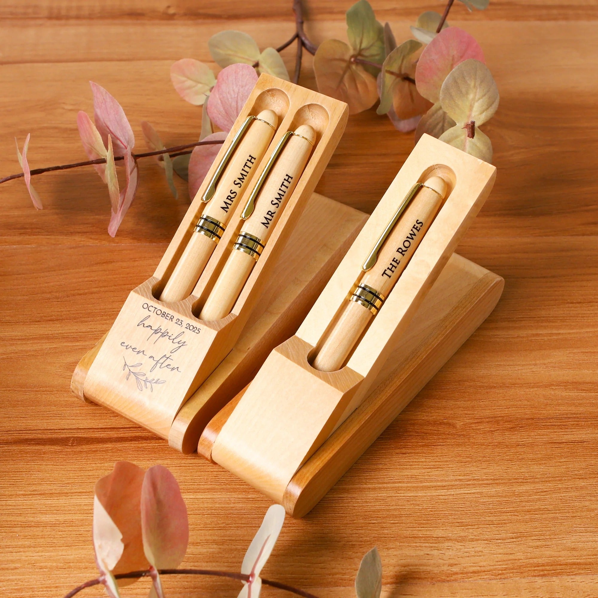 Customizable Wood Pen with Stand – Personalized