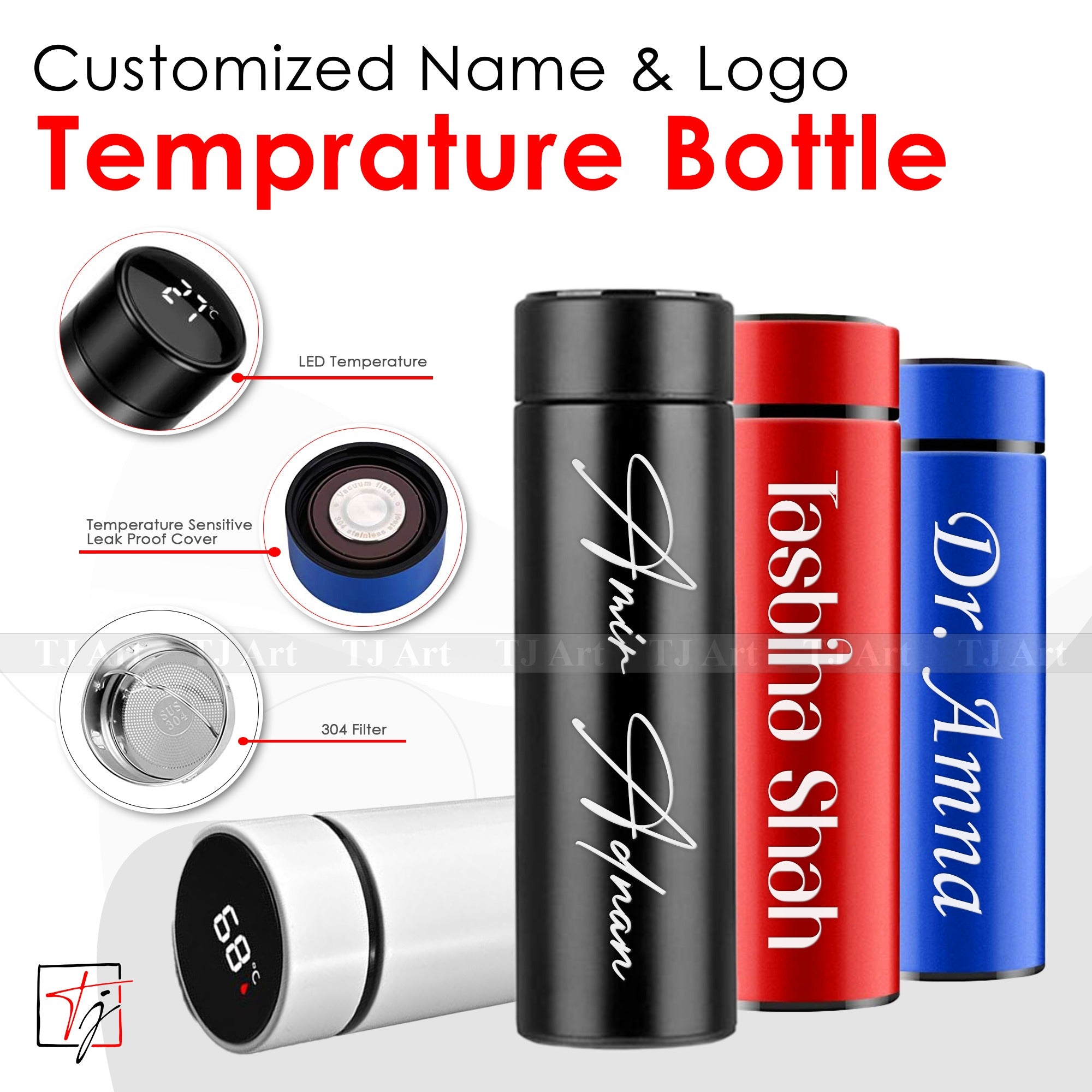 Customizable Temperature Bottle – Personalized