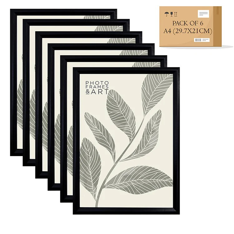 6-Piece Photo Frame Set – A4, Personalized