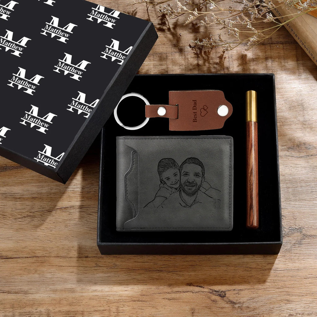 Customizable Wallet &amp; Keychain Gift Set – Personalized