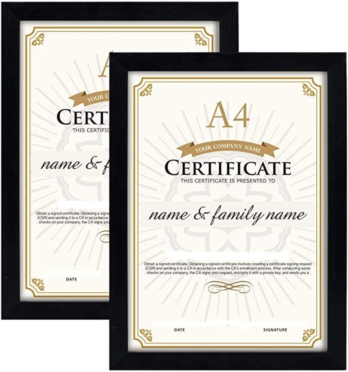 Certificate Frame – A4, Personalized