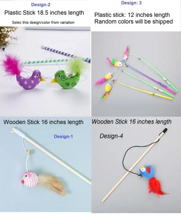 Cat Play Stick without\with Mice – Interactive Toy for Cats