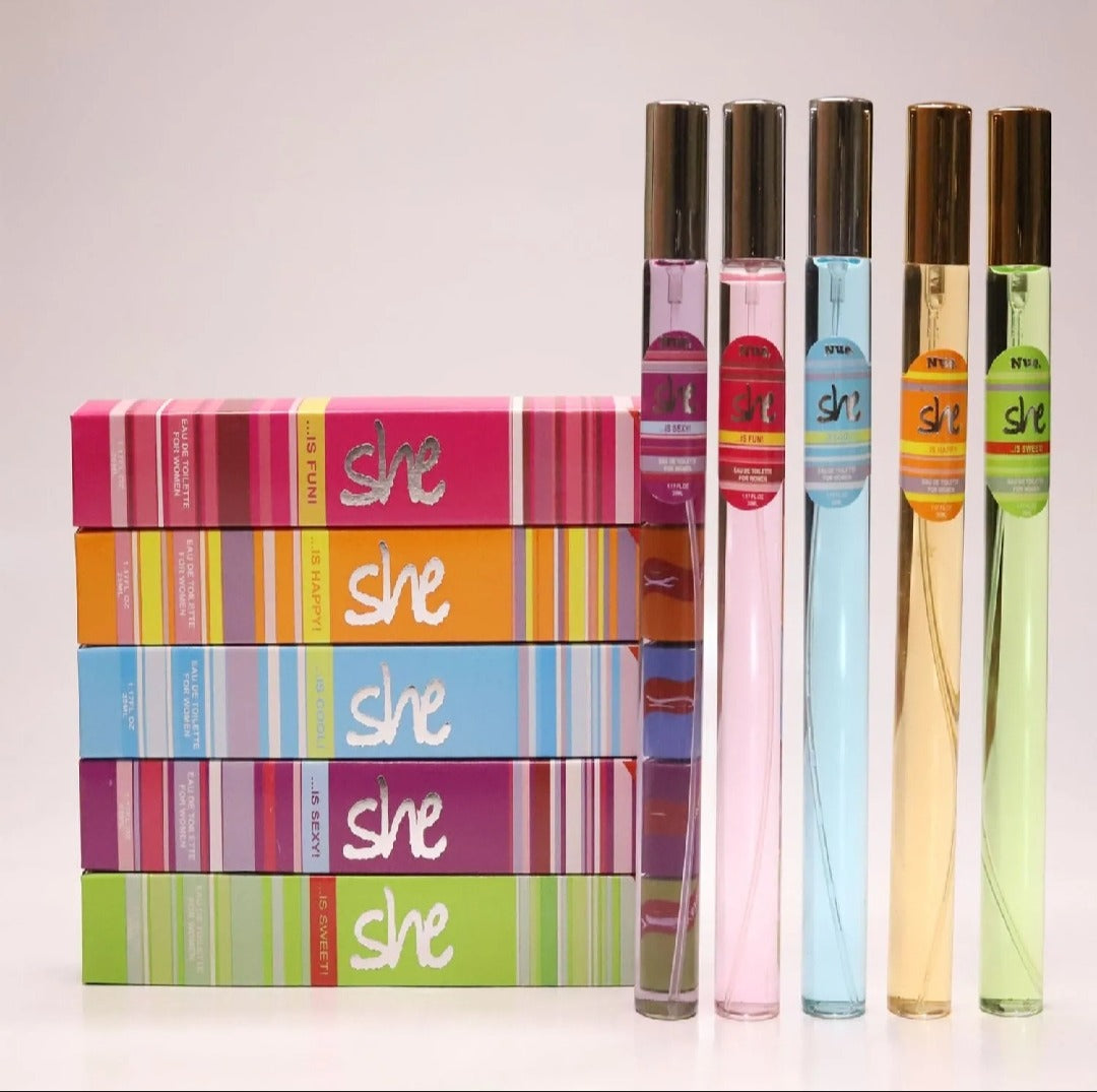 Pack of 5 SHE Perfumes for Women – 35ml Each