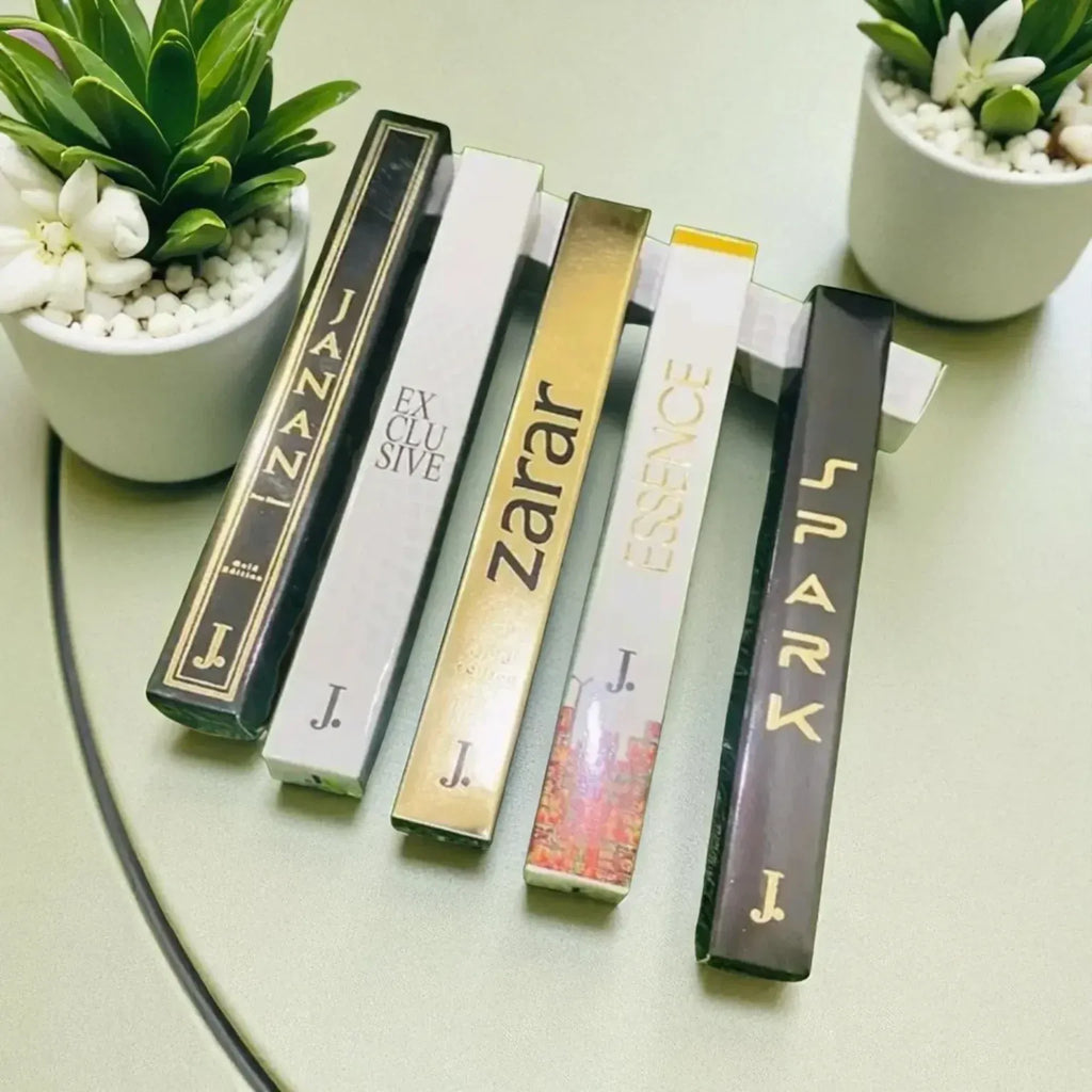 Pack of 5 Pen Perfumes – Zarar, Janan, J., Spark, J. Exclusive