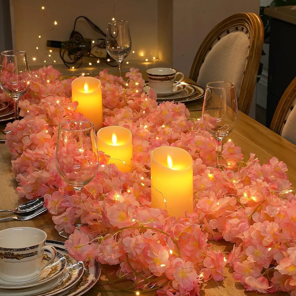 Cherry Blossom String Lights – 20 LED Decorative Fairy Lights