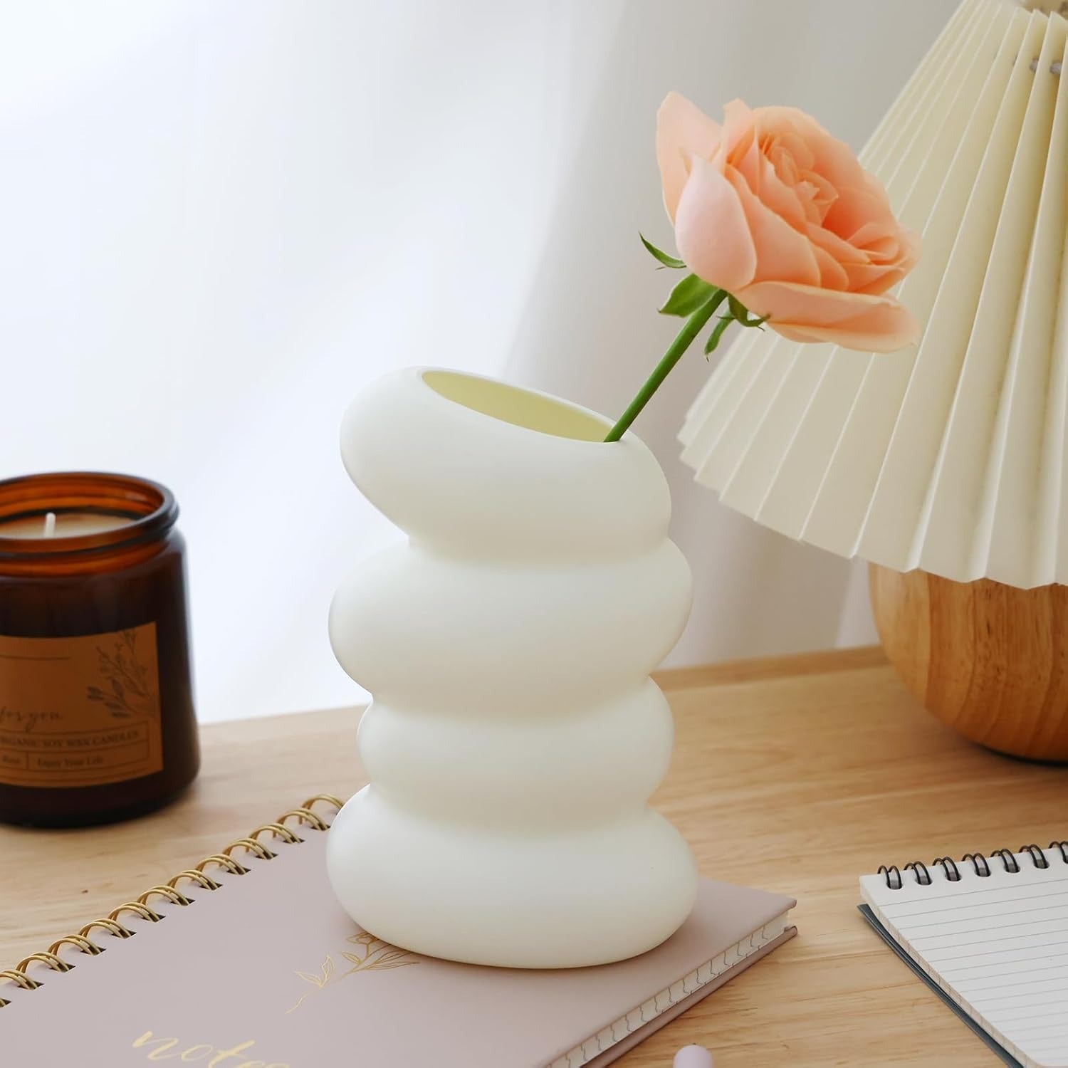 White Spiral Vase – Decorative Home Accent