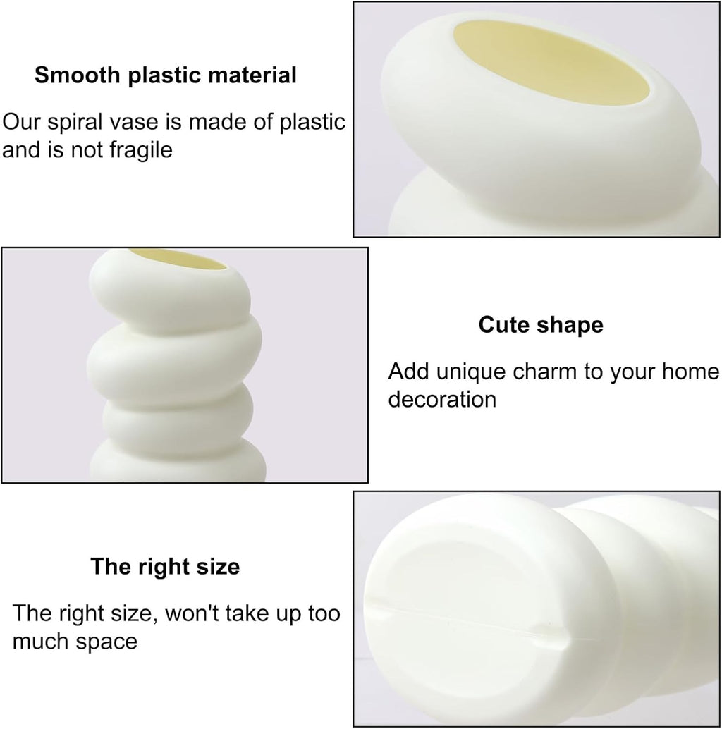White Spiral Vase – Decorative Home Accent