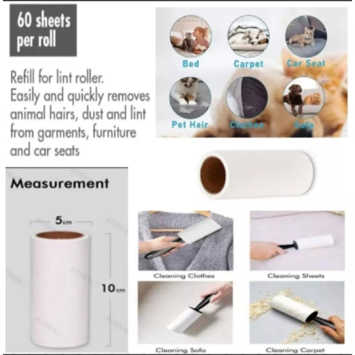 Lint Roller Refills – 90 Sheets