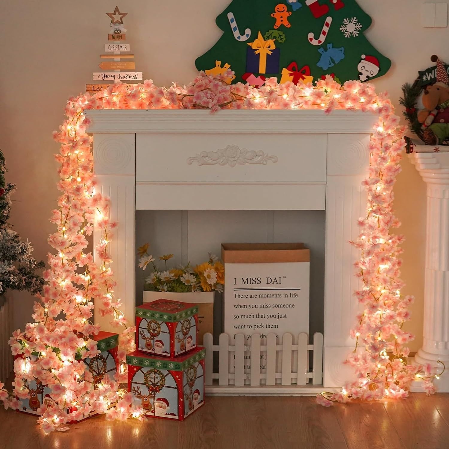 Cherry Blossom String Lights – 20 LED Decorative Fairy Lights