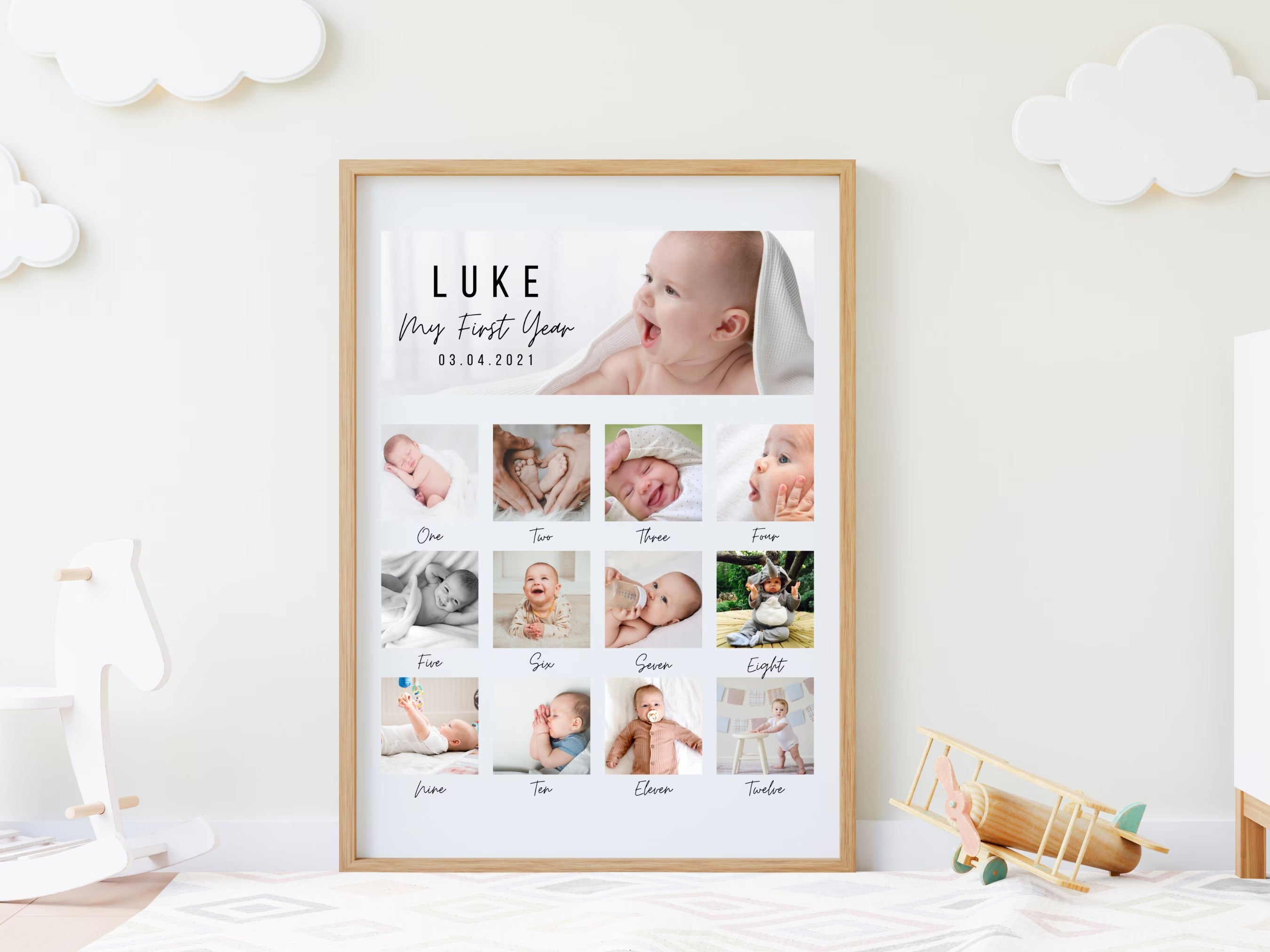 Kids 12-Month Frame – Personalized Baby Memory Frame